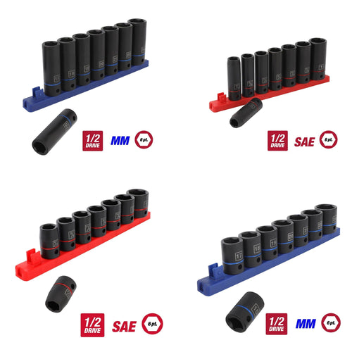 Hyper Tough 9-Piece 1/2 inch Deep and Standard Drive Impact Socket Set Bundle EasyOptionXY LLC