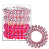 Kitsch Spiral Hair Ties for Women - Phone Cord & Coiled Hair Ties, 4pcs (Metallic Pink Crush) EasyOptionXY LLC