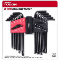 Hyper Tough Heavy-duty 26-Piece Ball End Hex Key Set EasyOptionXY LLC
