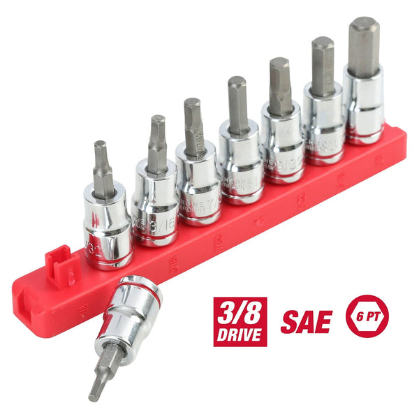 Hyper Tough 9-Piece 3/8-in Drive Standard SAE Sockets, Hex Bit Set EasyOptionXY LLC