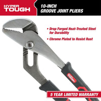 Hyper Tough 10-inch Groove Joint Pliers with Ergonomic Comfort Grips, 5178V EasyOptionXY LLC