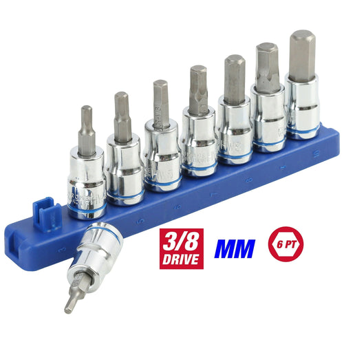 Hyper Tough 9-Piece 3/8-inch Drive, Metric Hex Socket Bit Set for Automotive and DIY Projects, 6568 EasyOptionXY LLC