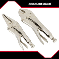 Hyper Tough 2-Piece Locking Plier Set with 6-1/2-inch-Long Nose and 7-Inch Curved Jaw EasyOptionXY LLC