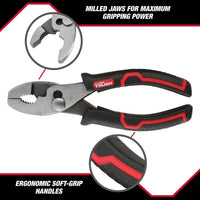 Hyper Tough 6" Standard Slip Joint Pliers , Ergonomic Handle, 2-Position Jaw EasyOptionXY LLC