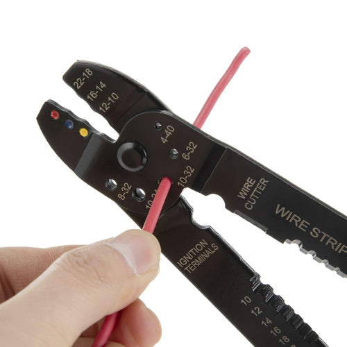 Hyper Tough Wire Stripper / Crimper and 25 Piece Terminal Set TD21802B, New, 8 oz EasyOptionXY LLC