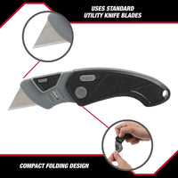 Hyper Tough Plastic Folding Utility Knife, Blade Included, Model 6713V EasyOptionXY LLC