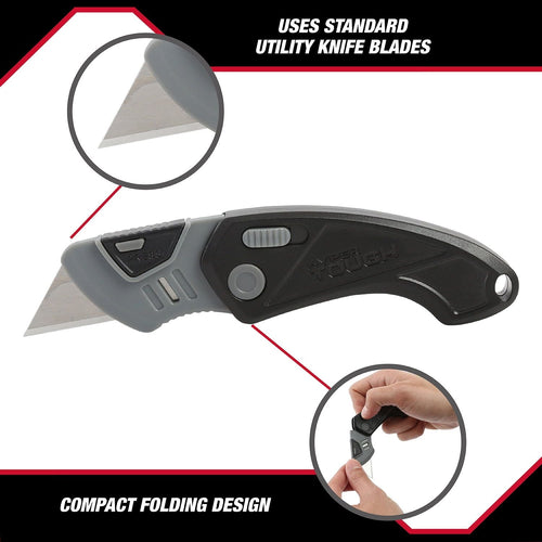 Hyper Tough Plastic Folding Utility Knife, Blade Included, Model 6713V EasyOptionXY LLC