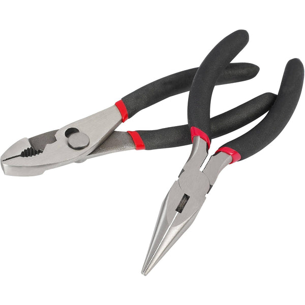 Hyper Tough 2-Piece 6-inch Pliers Set with Slip-Joint and Long Nose Pliers EasyOptionXY LLC