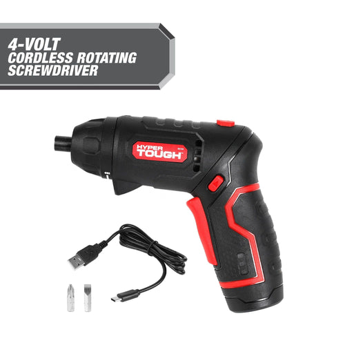 Hyper Tough 4-Volt Max Lithium-Ion Cordless Rotating Screwdriver with Charger, 80150 EasyOptionXY LLC