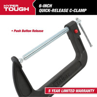 Hyper Tough 6-Inch C-Clamp with Quick Release Button, 4821V EasyOptionXY LLC