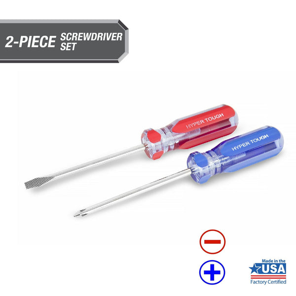 Hyper Tough 2-Piece Acetate Handle Screwdriver Set EasyOptionXY LLC