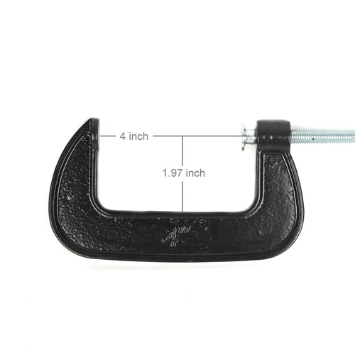 Hyper Tough 4-inch C-Clamp with Steel Threaded Screw and Swivel Jaw Pad EasyOptionXY LLC