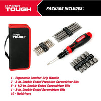 Hyper Tough 24-Piece Quick-Load Screwdriver Set EasyOptionXY LLC