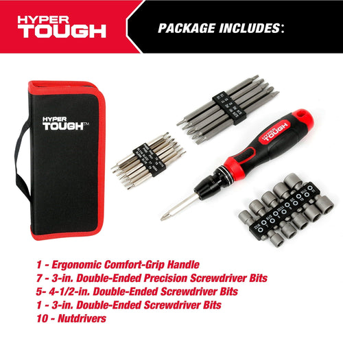 Hyper Tough 24-Piece Quick-Load Screwdriver Set EasyOptionXY LLC