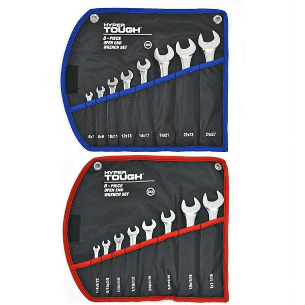 Hyper Tough 16-Piece Metric and SAE Double Open End Wrench Set EasyOptionXY LLC