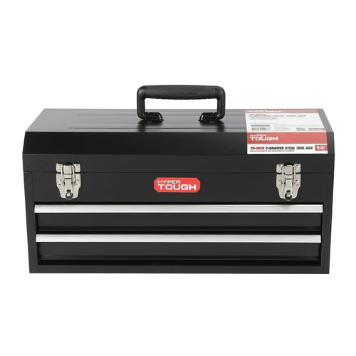 Hyper Tough 20-inch 2-Drawer Tool Box, Tool Chest with Flip-up Lid, Black, Steel EasyOptionXY LLC