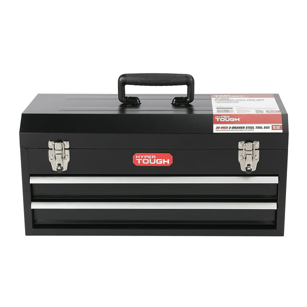 Hyper Tough 20-inch 2-Drawer Tool Box, Tool Chest with Flip-up Lid, Black, Steel EasyOptionXY LLC