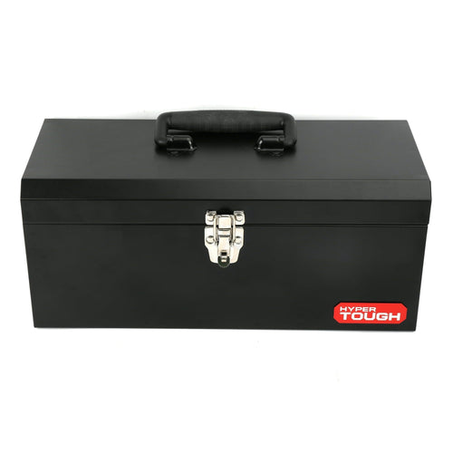 Hyper Tough 16-inch Black Metal Tool Box with Removable Tool Tray EasyOptionXY LLC