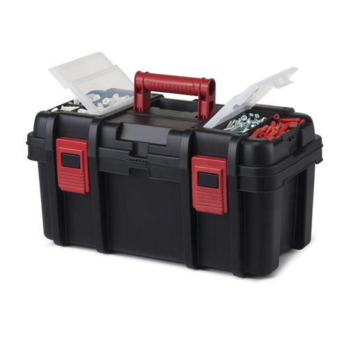 Hyper Tough 16-inch Toolbox, Plastic Tool and Hardware Storage, Black EasyOptionXY LLC