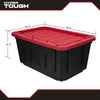 Hyper Tough 27 Gallon Snap Lid Plastic Storage Bin Container, Black with Red Lid EasyOptionXY LLC