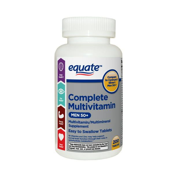 Equate Complete Multivitamin/Multimineral Supplement Tablets; Men 50+; 200 Count EasyOptionXY LLC