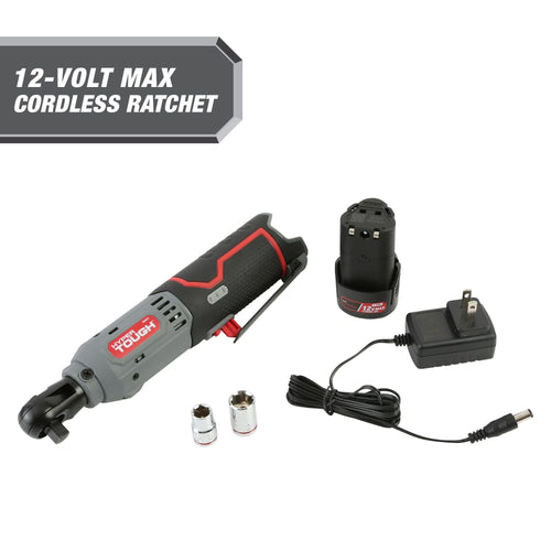 Hyper Tough 12V Cordless Ratchet Bundle, Standard & Extended Reach 3/8-Inch Drive Ratchets, (2) 1.5Ah Batteries & Chargers EasyOptionXY LLC