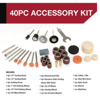 Hyper Tough 8V MAX Cordless Rotary Tool, Non Removable 1.5 Ah Battery with Charger, 40 Piece Accessory Kit & Plastic Storage Case, New Condition EasyOptionXY LLC