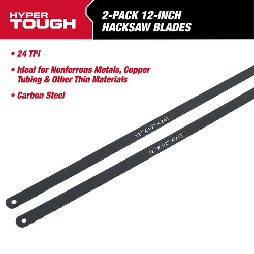 Hyper Tough 2-Pack Carbon Steel Hacksaw Blades, 4331 EasyOptionXY LLC