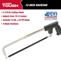 Hyper Tough 12-Inch Handsaw, Adjustable Frame Hacksaw EasyOptionXY LLC