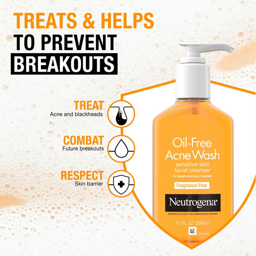 Neutrogena Oil-Free Acne Fighting Fragrance-Free Face Wash, 9.1 fl. oz EasyOptionXY LLC