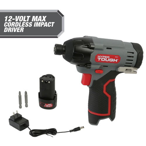 Hyper Tough 12V Max Lithium-Ion Cordless Impact Driver with 1.5Ah Battery and Charger, ?-inch Quick Release Chuck, Model 99307, New EasyOptionXY LLC