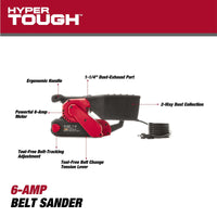 Hyper Tough 6-Amp Belt Sander, 3 x 18-inch, Corded, 2613 EasyOptionXY LLC
