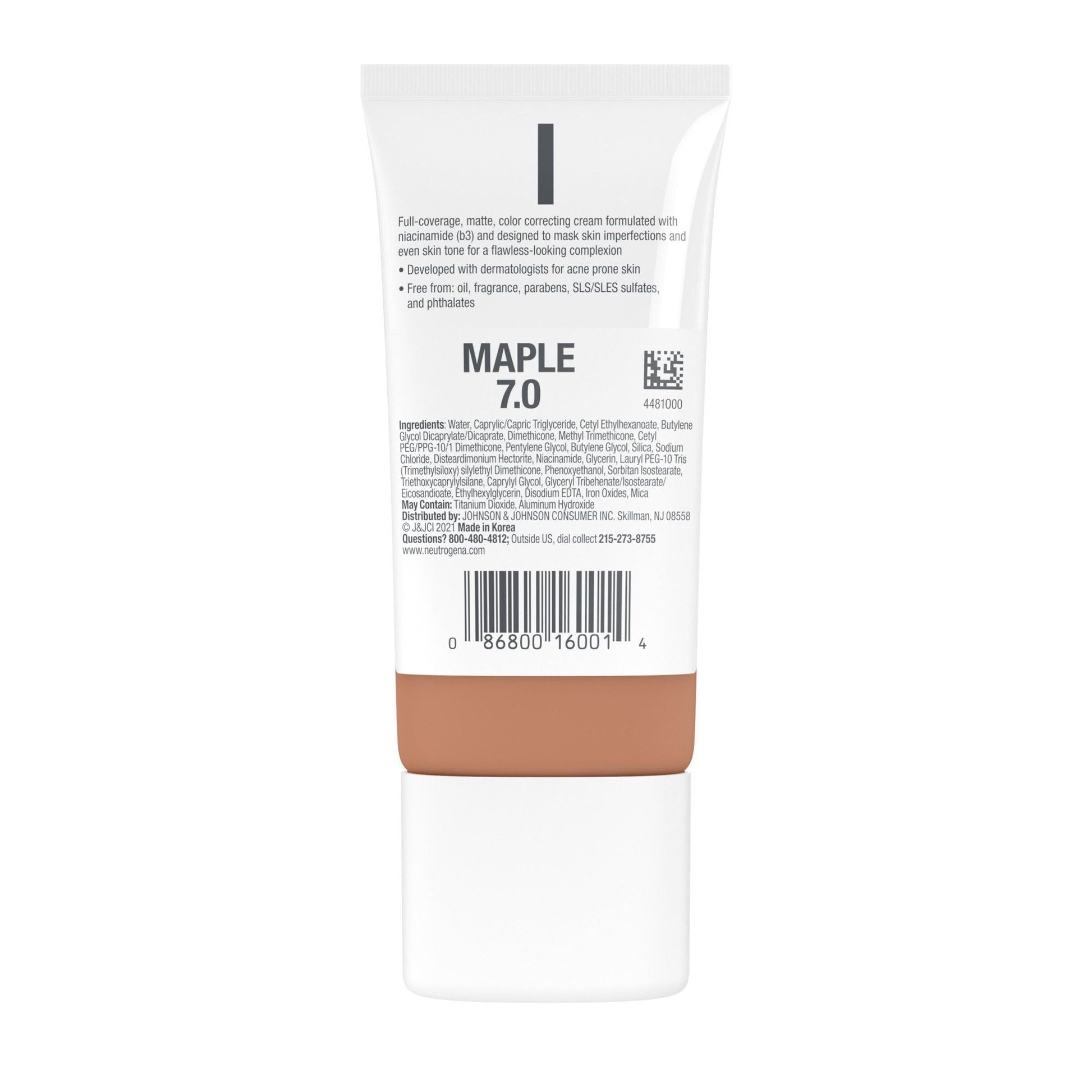 Neutrogena Clear Coverage Flawless Matte CC Cream, Maple, 1 oz EasyOptionXY LLC