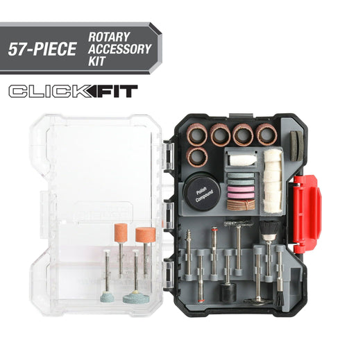 Hyper Tough 57-Piece Sanding and Polishing Rotary Tool Accessory Kit in Click Fit? Case, Model 43130CF EasyOptionXY LLC