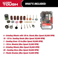 Hyper Tough 57-Piece Sanding and Polishing Rotary Tool Accessory Kit in Click Fit? Case, Model 43130CF EasyOptionXY LLC