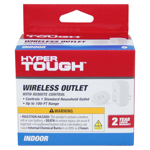 Hyper Tough Indoor 1-Outlet Wireless Remote Control, White EasyOptionXY LLC
