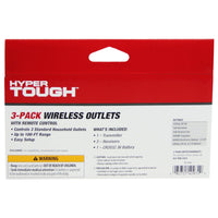 Hyper Tough Indoor 3 Pack 1-Outlet Wireless Remote Control, White EasyOptionXY LLC