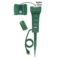 Hyper Tough Outdoor 6-Outlet Power Stake Remote Control with Timer, Green EasyOptionXY LLC