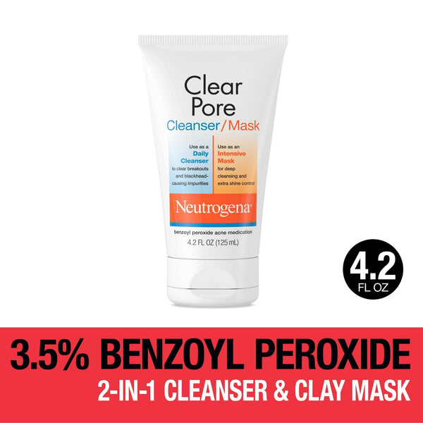 Neutrogena Clear Pore 2-in-1 Facial Cleanser & Clay Mask, 4.2 fl. oz EasyOptionXY LLC