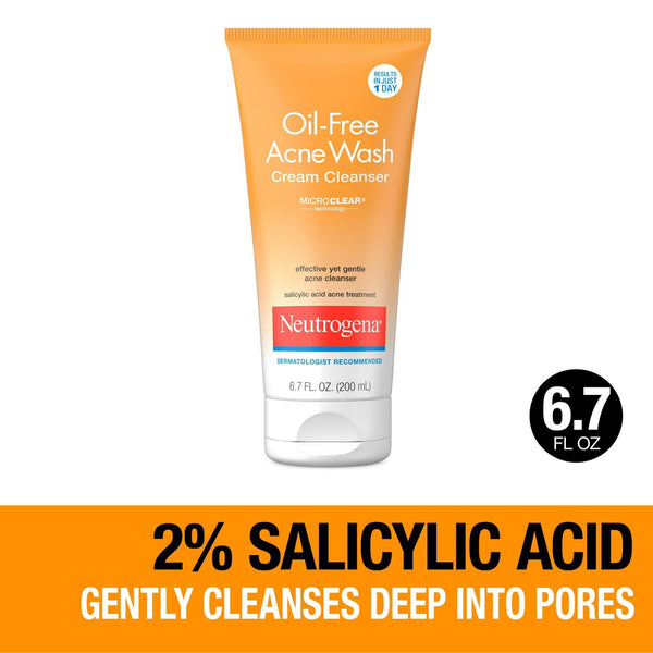 Neutrogena Oil-Free Acne Face Wash Cream, Face Cleanser, 6.7 fl. oz EasyOptionXY LLC