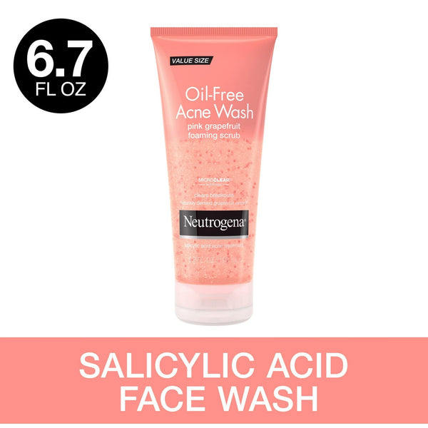 Neutrogena Oil-Free Pink Grapefruit Acne Face Wash, Foaming Facial Cleanser Scrub, 6.7 oz EasyOptionXY LLC