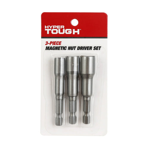 Hyper Tough 3 Pack Hex Shank Magnetic Nut Screwdriver Bits, New Condition EasyOptionXY LLC