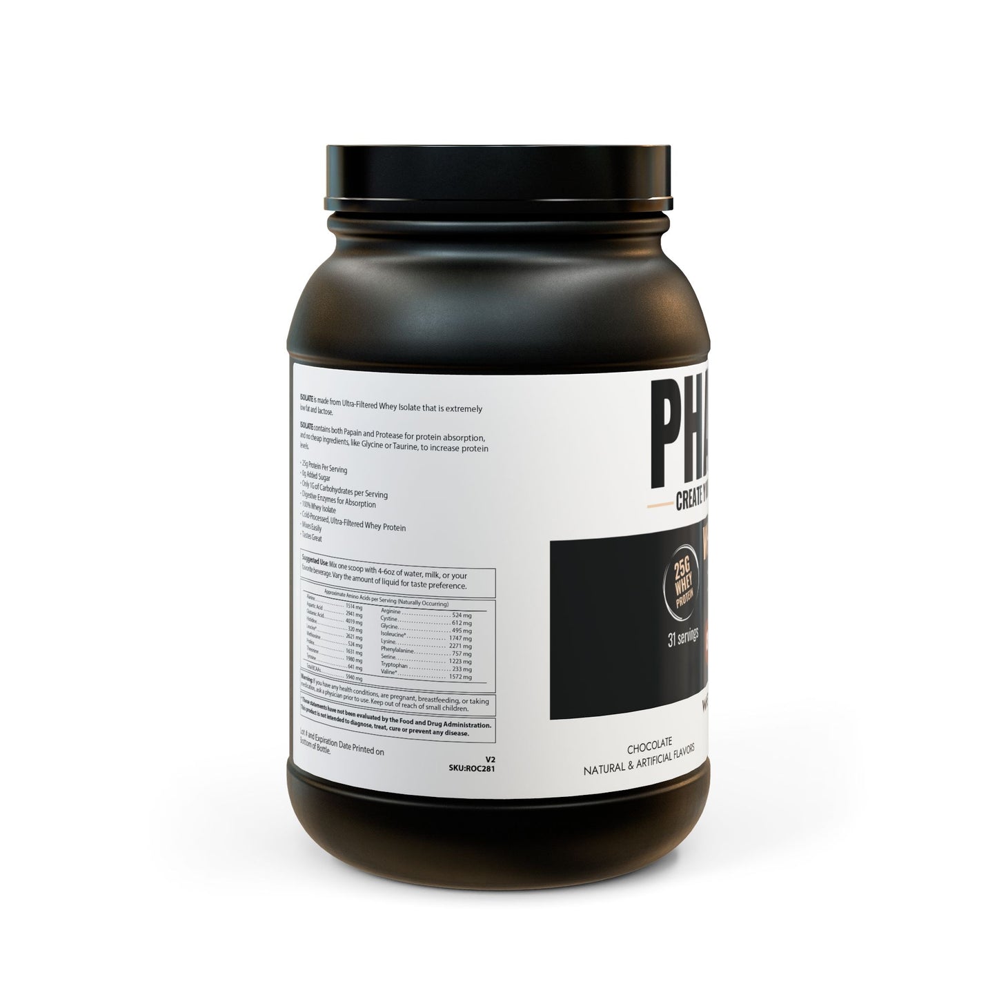 Phantom Whey Isolate Protein Supplement (907g, 2lb)