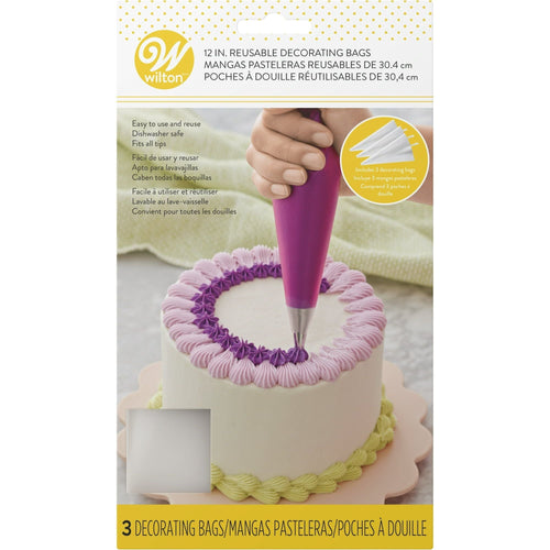Wilton 12-inch Reusable Piping Bags for Cake Decorating, 3-Count, Durable Silicone EasyOptionXY LLC