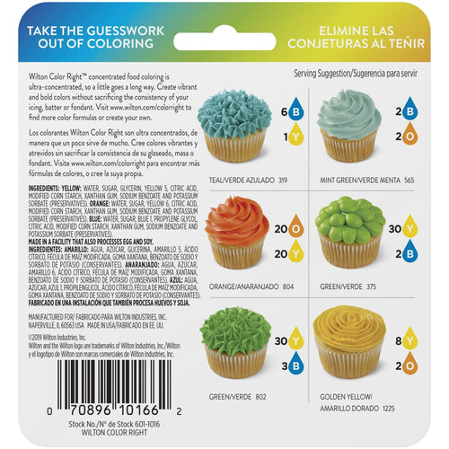 Wilton 3-Piece Color Right Concentrated Food Coloring Set, 1.92 oz. (Blue, Yellow, Orange) EasyOptionXY LLC