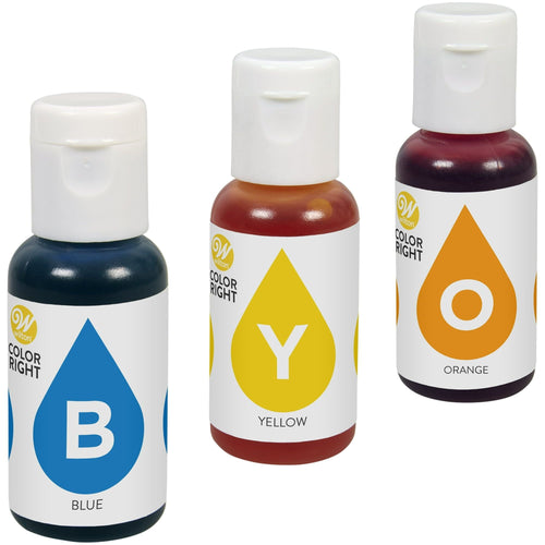 Wilton 3-Piece Color Right Concentrated Food Coloring Set, 1.92 oz. (Blue, Yellow, Orange) EasyOptionXY LLC