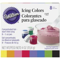 Wilton 8-Piece Gel Food Coloring Set, 4 oz. (Purple, Blue, Green, Black, Yellow, Orange, Pink, Red) EasyOptionXY LLC