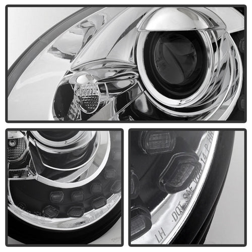 Spyder Volkswagen Beetle 1998-2005 Projector Headlights DRL Chrome PRO-YD-VB98-DRL-C OffRoadUSA.com