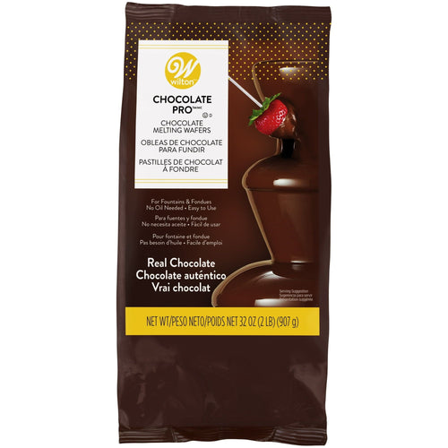 Wilton Dark Chocolate Drops for Chocolate Fountains or Fondue, 32 oz. (2 lbs), Round Pieces of Candy Wafers EasyOptionXY LLC