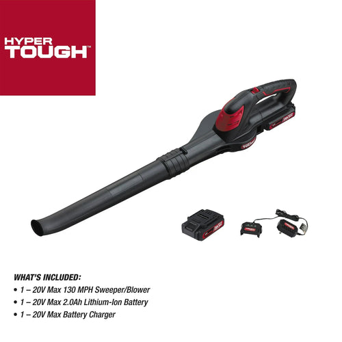 Hyper Tough 20V Max Battery Powered Cordless 130 mph Leaf Sweeper, HT21-401-003-05 EasyOptionXY LLC